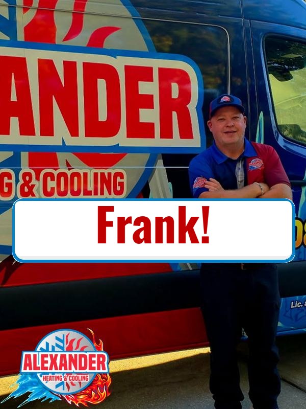 Alexander Heating and Cooling personalized review request showing the customer's name Frank