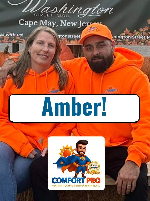 Comfort Pro HVAC personalized review request showing the customer's name Amber