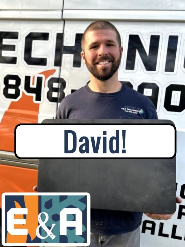 Personalized review request photo with the customer's name David printed on it